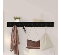 Nqyjm Porte-clé mural noir aspect chêne avec étagère pour couloir, garde-robe, chambre à coucher, décoration et rangement - 100 x 10,5 x 10,5 cm