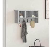 Nqyjm Porte-manteau mural gris Sonoma 50 x 16 x 26 cm Crochet à clés avec étagère pour couloir, garde-robe, chambre à coucher Décoration et rangement