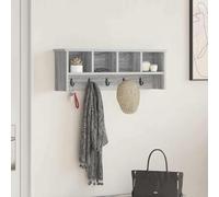 Nqyjm Porte-manteau mural gris Sonoma 75 x 16 x 26 cm Crochet à clés avec étagère pour couloir, garde-robe, chambre à coucher Décoration et rangement
