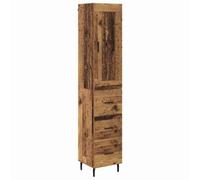Nqyjm Salon Haut Armoire Bois Ancien 34,5x34x180 cm Bois d'ingénierie | Meuble de Rangement avec 3 Tiroirs, Buffet de Cuisine, Placard Latérale de Salle à Manger pour Chambre