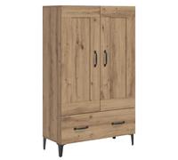 Nqyjm Salon Haut Armoire Chêne Artisanal 70x31x115 cm Bois d'ingénierie | Meuble de Rangement avec 2 Compartiments et 1 Tiroir, Buffet de Cuisine, Placard Latérale de Salle à Manger pour Chambre