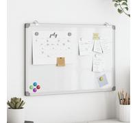 Nqyjm Tableau Blanc Magnétique 60x40x1,7 cm Aluminium pour Maison | Panneau d'affichage Montage Mural pour Couloir, Salon, Bureau et École, Notes, Photos, Courriers