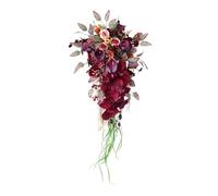 Nsaroche Bouquet de Mariée Romantique et Réaliste, Décoration Intérieure, Rose et Gouttes D'eau, Fête Des Mères