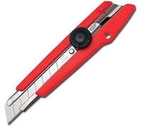 NT Cutter Olfa L-500 P Rouge (Cutter avec molette, Lame sécable de 18 mm, Aide à la Rupture, Couteau Universel) 489942