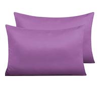 NTBAY Lot de 2 taies d'oreiller en satin à fermeture éclair pour cheveux et peau, 50 x 75 cm, violet