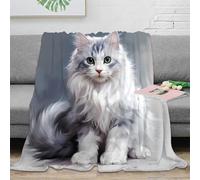 NTBSDVKDO 3D Imprimé Chat Sitting Plaid de Voyage Microfibre Compact Artistique numérique Couverture Anti-Bouloche pour Jeunes Campeurs Voyageurs 40x50inch(100x130cm)