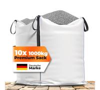 NTG Big Bag | 4 passants | Capacité de charge de 1000 kg | 90 x 90 x 90 cm | Imperméable | Protégé contre les UV | Sac à déchets | Sac de stockage | Sac à déchets de jardin | Sac à feuilles (10