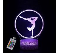 NTUPGD 3D Lampe Gymnastique Nuit Lumière 16 Couleurs Changement USB Power Comme Décoration Football veilleuse pour Garçons Filles Enfants Bébé (Gymnastique 2)