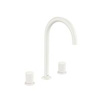 Nu mélangeur pour lavabo "l" 3 tr corps lisse poignées cannelées blanc brillant - ROCA A5A3E3FP30