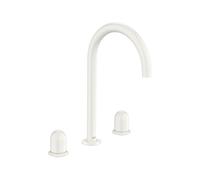 Nu mélangeur pour lavabo "l" 3 trous corps lisse poignée dôme blanc brillant - ROCA A5A3V3FP30
