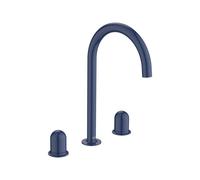 Nu mélangeur pour lavabo "l" 3 trous corps lisse poignée dôme bleu cobalt - ROCA A5A3V3FP00