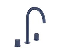 Nu mélangeur pour lavabo "l" 3 trous corps lisse poignées cannelées. bleu cobalt - ROCA A5A3E3FP00