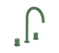 Nu mélangeur pour lavabo "l" 3 trous corps lisse poignées cannelées. vert menthe - ROCA A5A3E3FP20