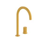 Nu mitigeur lavabo "l" 2 trous corps lisse poignée cannelée jaune miel - ROCA A5A3D3FP10