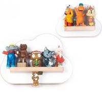 Nuage d'étagère pour enfants | Suspension pour figures Tonie | Étagère d'économie d'espace | Dimensions: H. 16 x W. 22 x D. 5 cm | Étagère murale pour figurines Stockage avec inserts magnétiques | Éta
