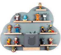 Nuage d'étagère pour enfants / Suspension pour Tonie Box and Tonie Figures / Étagère à économie d'espace / H. 40 x W. 55 x D. 19 cm / Étagère murale pour boîte à musique et figures Inserts magnétiques