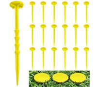 Nuanchu Lot de 50 piquets à profil bas de 20,3 cm - Haute visibilité - Pour patio, bordures de pelouse, jardins, pavés paysagers, bâches en tissu (jaune, 20,3 x 3,8 cm)