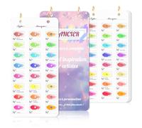 Nuancier à Colorier Avec Trou 20 Feuilles 18x9cm Nuancier Coloriage 300g/㎡Anneau Doré Impression UnilatéRale Convient Aux Feutres Crayons De Couleur Marqueurs Aquarelles (Violette Rose)