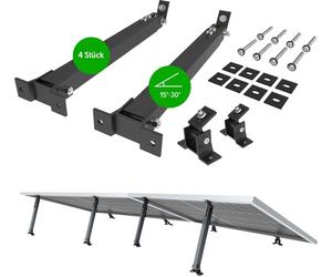 NuaSol Balcon Centrale Support 2 pièces | Réglable 390-693 mm Noir