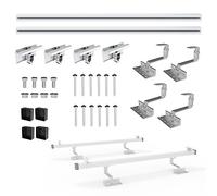 NuaSol Kit de montage photovoltaïque PV pour toit de tuile, crochets de toit, avec profilé solaire en aluminium, embouts de 35 mm, jusqu'à 115 cm de largeur et 35 mm par module, NS-HE-ZDM1