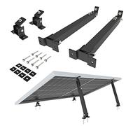 NuaSol Kit de montage pour centrale électrique de balcon,2 supports de panneau solaire,support 15°-30°,réglable individuellement,avec vis et écrous,support de panneau solaire en aluminium, Noir