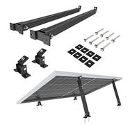 NuaSol Kit de montage pour centrale électrique de balcon,2 supports de panneau solaire,support 30°-60°,réglable individuellement,avec vis et écrous,support de panneau solaire en aluminium, Noir