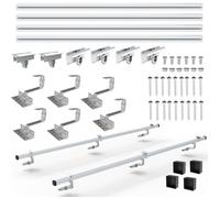 NuaSol Lot de 2 crochets de toit photovoltaïques PV pour toit de tuiles - Avec profilé solaire en aluminium, embouts de 35 mm