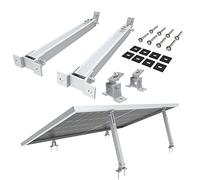 NuaSol Lot de 2 supports de centrales électriques de balcon,Support de panneau solaire réglable pour installations photovoltaïques,Angle d'inclinaison 15-30°,Longueur réglable 390-693 mm, argenté