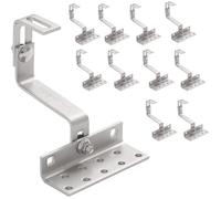 NuaSol - NuaFix Lot de 10 crochets de toit A2 pour panneaux solaires photovoltaïques 3 positions réglables Acier inoxydable