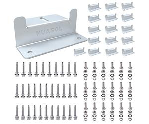 NuaSol NuaFix Panneau solaire, photovoltaïque, matériel de montage d'angle | Acier inoxydable et aluminium - 2 mm d'épaisseur - Pour modules solaires photovoltaïques - Équerre de montage - Épaisseur : 2