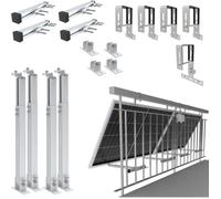 NuaSol Support de balcon pour centrale électrique | fixation sur garde-corps pour 2 modules |Angle d'inclinaison 0° et