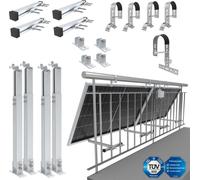 NuaSol support de centrale de balcon pour balustrade | Système de montage PV pour 2 panneaux solaires