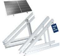 NuaSol Support de panneau solaire, jeu de 4 | Réglable de 0 à 90°, aluminium, toit plat jusqu'à 72 cm