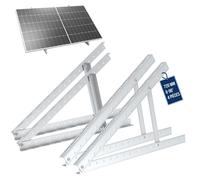 NuaSol Support de panneau solaire, jeu de 4 | Réglable de 0 à 90°, aluminium, toit plat jusqu'à 72 cm