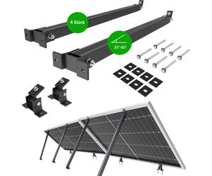 NuaSol Support pour centrale de balcon, set de 2 | Systèmes de montage solaire & PV | Support réglable pour panneau solaire PV | Angle d'inclinaison 30-60° | Longueur réglable 700-1291 mm | Matériel d