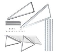 NuaSol Support pour Panneau Solaire jusqu’à 105 cm | Support PV Réglable 0-90° | Structure en Aluminium Résistante | Avec Matériel de Montage | Argenté