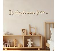 NUBECOM Autocollants muraux en bois « Once Upon A Time », lettrage mural en bois pour la décoration des salles de lecture Wooden Wall Decor