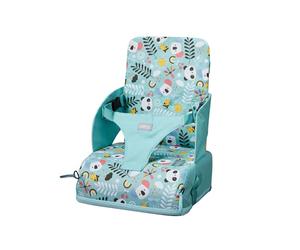 Nuby Siège Rehausseur Bébé Pliable, Pochette de Rangement, +6 Mois, Bleu | Harnais de sécurité 3 points avec sangles réglables & siège en mousse, facile à nettoyer, confort et sécurité lors des repas