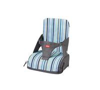Nuby Siège Rehausseur Bébé Pliable, Pochette de Rangement, +6 Mois, Rayures | Harnais de sécurité 3 points avec sangles réglables & siège en mousse, facile à nettoyer, confort et sécurité lors des repas