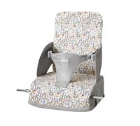Nuby Siège Rehausseur Bébé Pliable, Pochette de Rangement, +6 Mois, Safari | Harnais de sécurité 3 points avec sangles réglables & siège en mousse, facile à nettoyer, confort et sécurité lors des repas