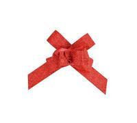 Nœud automatique pailleté - SANTEX - Flower - Lot de 10 - Rouge - 14 cm