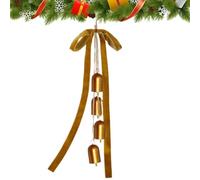 Nœud en velours Ornements de couronne en ruban avec clochettes de vache | Nœuds de Noël pour couronne de fête porte d'entrée maison cuisine extérieur ferme mur loisirs créatifs