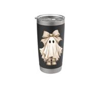 Nœud fantôme fantaisie en toile de jute effrayant pour Halloween Gobelet isotherme en acier inoxydable double paroi