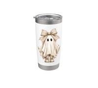 Nœud fantôme fantaisie en toile de jute effrayant pour Halloween Gobelet isotherme en acier inoxydable double paroi