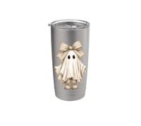 Nœud fantôme fantaisie en toile de jute effrayant pour Halloween Gobelet isotherme en acier inoxydable double paroi