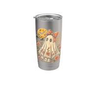 Nœud floral fantôme mignon Halloween Cottagecore Art femmes filles Gobelet isotherme en acier inoxydable double paroi