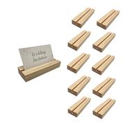 Nudaoz Lot de 10 présentoirs universels en bois pour numéros de table, marque-places, photos, panneaux en acrylique, supports décoratifs pour anniversaires, cérémonies et décoration d'intérieur, 10 x