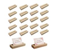 Nudaoz Lot de 20 présentoirs universels en bois pour numéros de table, marque-places, photos, panneaux en acrylique, supports décoratifs pour anniversaires, cérémonies et décoration d'intérieur 8,9 x
