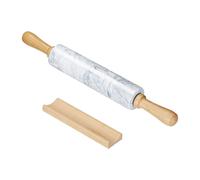 Nudelholz Marmor mit Ablage 46.5 cm Teigrolle, Backrolle, Wellholz, Rolle