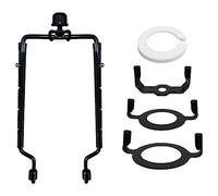 Nudiuhis Lot de 2 supports de harpe pour abat-jour E14, E26, E27, adaptateur de douille lumineuse, kit de harpe réglable, cadre en corne noire, support d'abat-jour